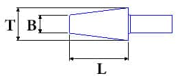STP-H silicone tapered plug with handle diagram