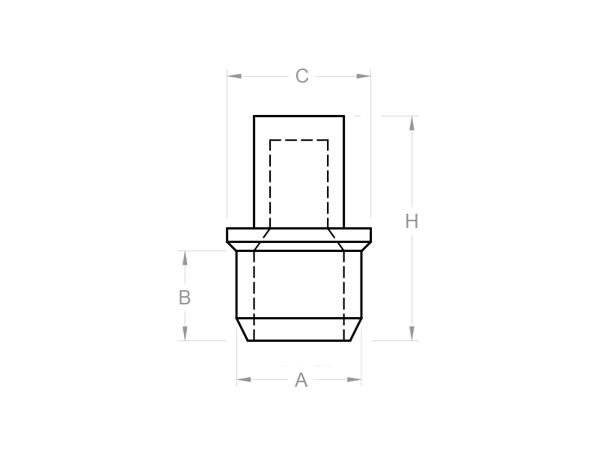 Vtmp First Thread Masking Plugs 2 D View With Dimensions
