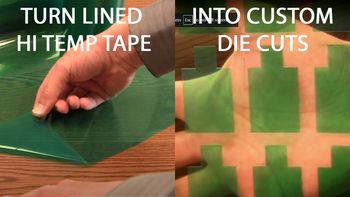 Plotter made masking tape die cuts on liner